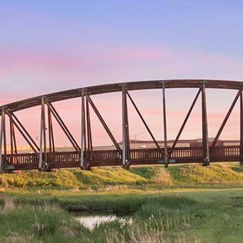 The bridge at sunset