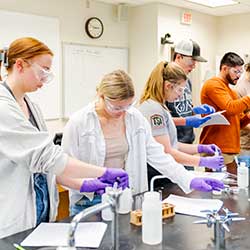 students in a science lab