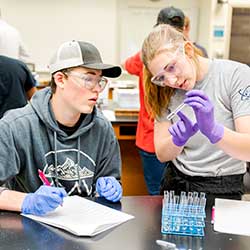 students in a chemistry lab